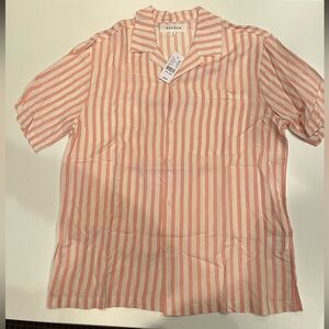 Pink striped camp shirt
